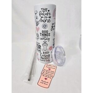 Positive Encouraging Quotes‎ Rainbow Fun 20oz Stainless Steel Skinny Tumbler